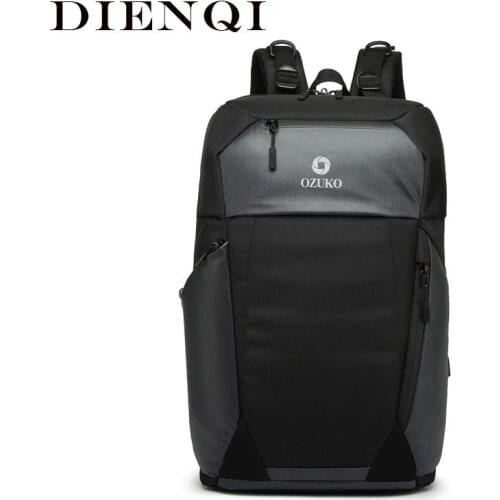 DIENQI Simple Business Backpacks High Quality Backbags for Men Password Anti Theft Bagpack USB Charge Laptop Backpack sac a dos