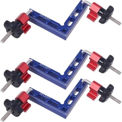 Two-piece 90° Right Angle Positioning Ruler Woodworking Jigsaw Clamp Positioning L Squares Block 100x100mm Imposition 896B