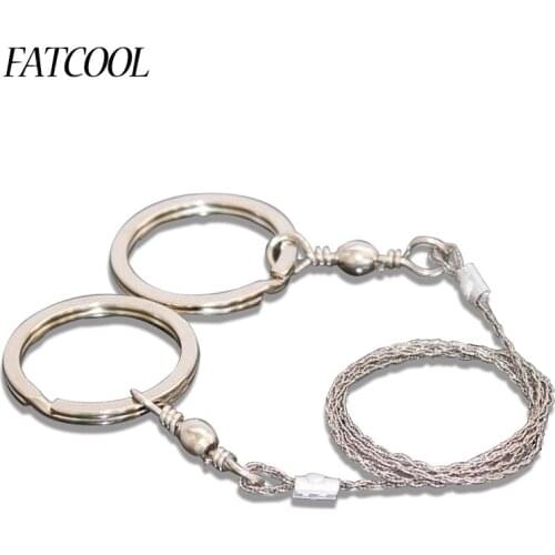 FATCOOL 65cm Outdoor Camping Hiking Manual Hand Steel Rope Chain Saw Practical Emergency Gear Steel Wire Kits Travel Tools