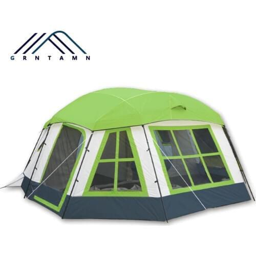 GRNTAMN Two Rooms One Hall Outdoor Camping Double Layer Waterproof Winter Tent Family Cabin Tent