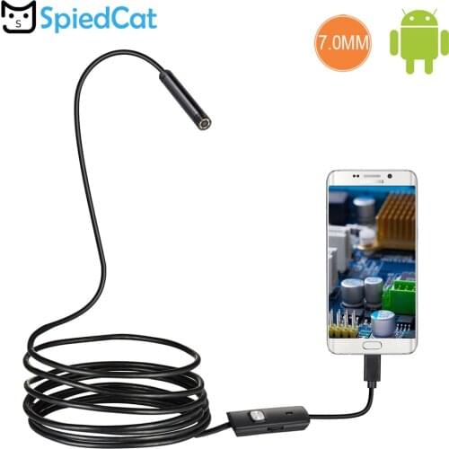 7mm mini Lens MicroUSB Endoscope Camera Waterproof 1/1.5/2/3.5/5/10M Cable Tube Inspection Borescope For OTG PC Android Phones