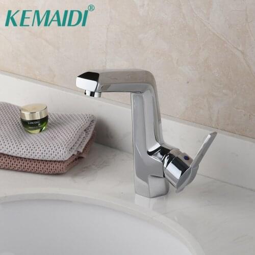 KEMAIDI p Chrome Bathroom Waterfall Basin Faucet Single Handle Basin Faucet Solid Brass Bathroom Waterfall Facuet Sink Mixer Ta