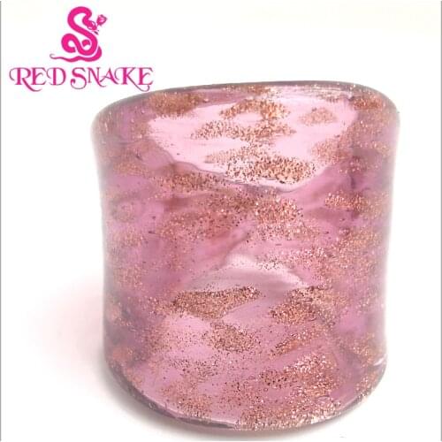 RED SNAKE Fashion Ring Pure Handmade lavender with drops Semitransparent Murano Glass Rings