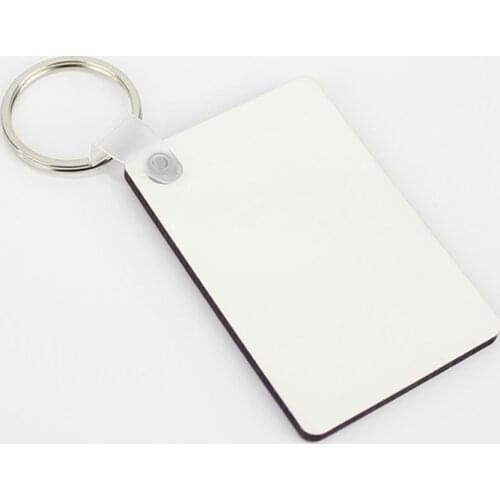 Custom Printed Metal Key Ring Sublimation MDF Blank Key Chain Double Side Keychain