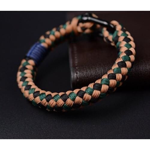 Fashion pure hand-woven hand rope vibrating network red machine long bracelet outdoor mens hot sale