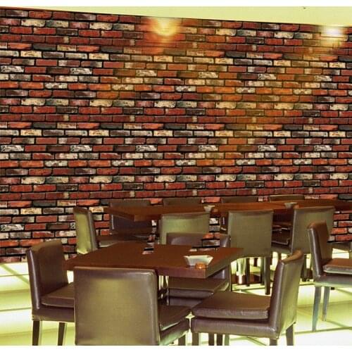 Rustic Stone 3D Wallpaper Vintage Faux Brick Wallpapers Roll Self Adhesive Removable PVC Wall Paper For Living Room Bedroom