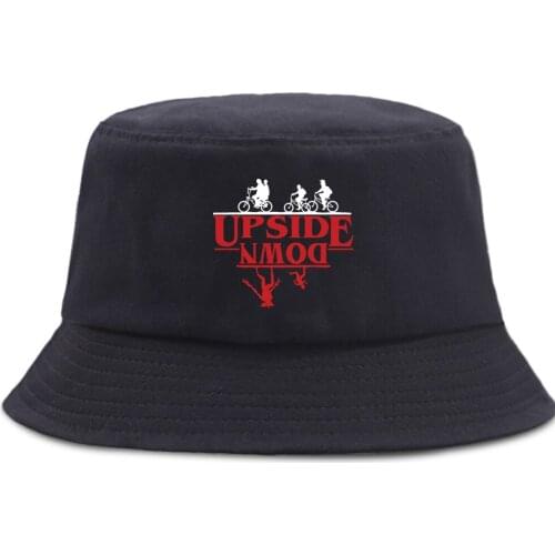 UPSIDE DOWN Stranger Things Bucket Hat Outdoor Foldable Fisherman Cap Unisex Beach Sun Caps Summer Sun Shade Panama Fishing Hats