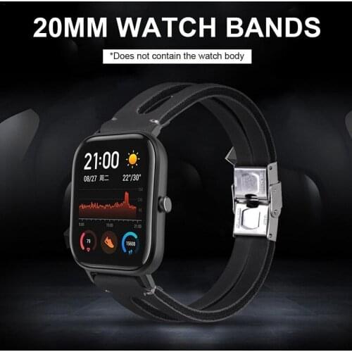Suitable for Amazfit GTS Leather Strap Universal Retro Simple Smart Watch Strap