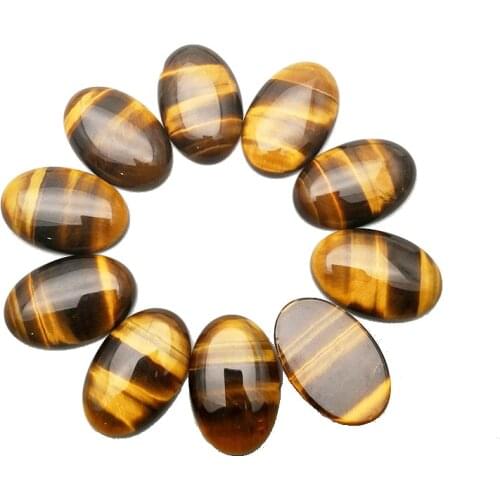 5pcs/bag Natural TigerEye Semi-precious Cabochon Beads DIY Cabochons For Jewelry Making Rings Size 30x40m 25x18m 13x18m 10x14m