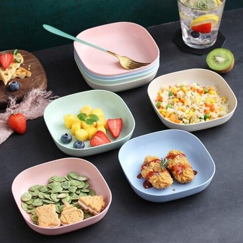 Simple PP Plate Square Solid Tray Household Kitchen Tablewares Utensils For Dessert Dishes Fruit Saucer Bread Dinner Plates