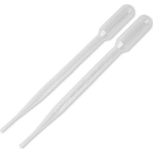 100PCS/Lot 3ML Transparent Pipettes Disposable Safe Plastic Eye Dropper Transfer Graduated Pipettes Party Gift +B