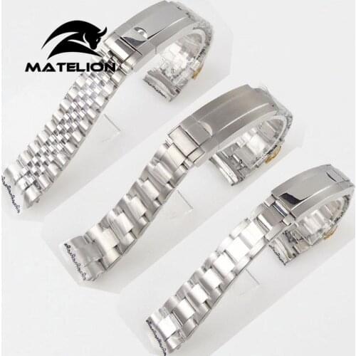 20mm Oyster Jubilee Style Watch Strap Watchband Brushed/Polished Stainless Steel Bracelet Spare Parts fit 40MM SUB case