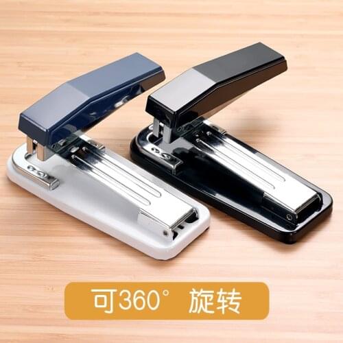 1pc Rotating 360 degree stapler Standard stapler for students Multifunction Labor-saving stapler Thickening stapler