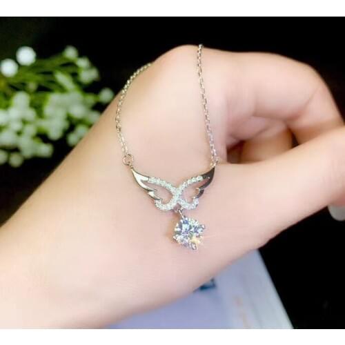 Super hot Moissanite necklace, 925 Sterling silver, 1 carat gem, beautiful color, real Moissanite
