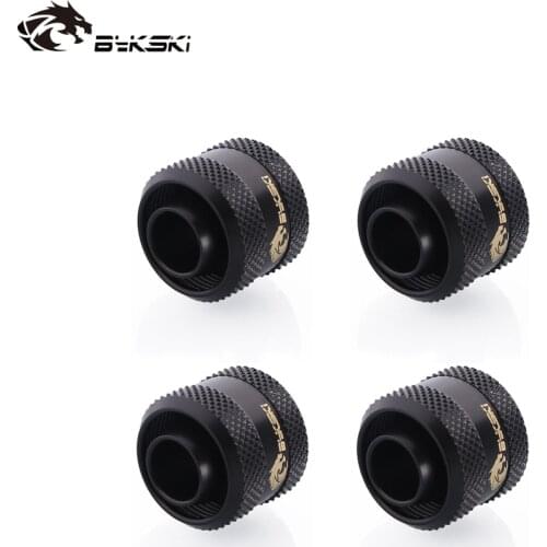 4pcs/lots Bykski Inside Diameter 9.5mm + Outside Diameter 12.7 Pipes 3/8"ID X 1/2"OD Tubing Hand Compression Connector Fitting