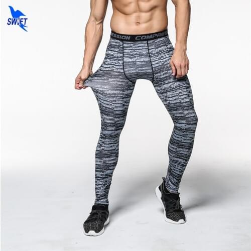 High Elastic Running Tights Men Jogging Sports Leggings Stretch Fiber GYM Fitness Compression Pants Exercise Quick Dry Trousers
