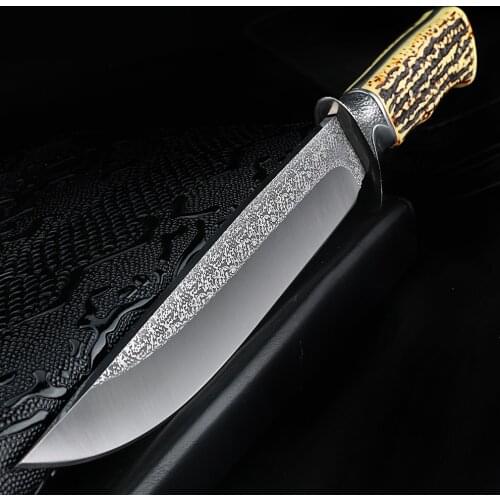 High hardness straight knife portable knife outdoor wild survival knife retired short knife hunting knife