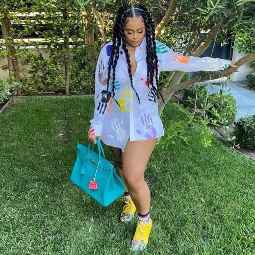 2021 New Fashion Women Spring Blouses Multicolor Palm Print Turn-Down Collar Long Sleeves Loose Shirt for Girls