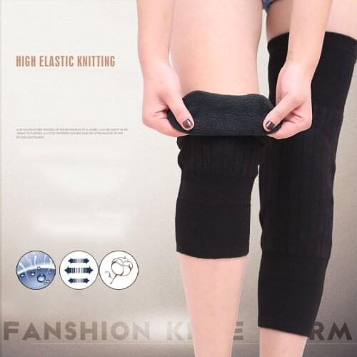 1Pcs Women Winter Cashmere Knitted Warm Knee Pads Protector Outdoor Sports Elastic Thermal Kneepad Kneelet