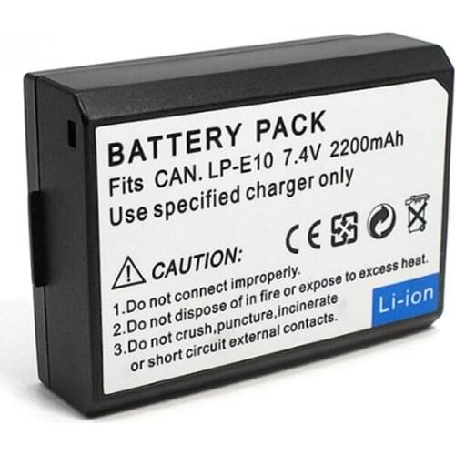 2200mAh LP-E10 LP E10 LPE10 Battery For Canon EOS Rebel T3 T5 T6 1100D 1200D 1300D Kiss X50 X70 LP-E10 Battery