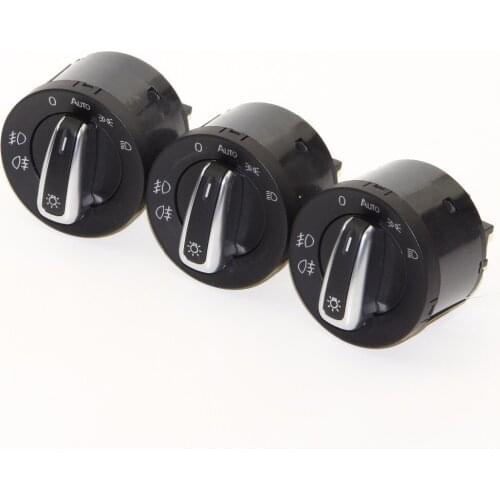 3PCS OEM Chrome Headlight Switch Auto For Jetta Golf MK5 MK6 Passat B6 3C Tiguan Rabbit 5ND 941 431 B 5ND941431B