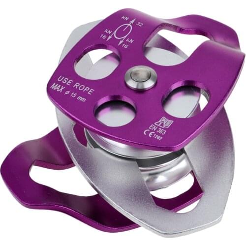 32KN Double Pulley for Hauling System Climbing Dragging Arborist