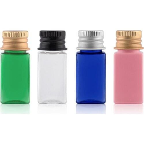 50pcs 10ml Small Travel Bottle, Empty Square Cosmetic Sample Plastic Bottles, Hotel Peronal Care Display Containers Lotion Oil