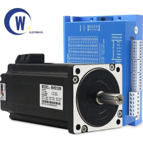 86 High-speed Closed-loop Stepper Motor Driver Set 4.5NM 8.5NM 12NM Hybrid Servo HBS86H three-meter Encoder Cable Driver Unit
