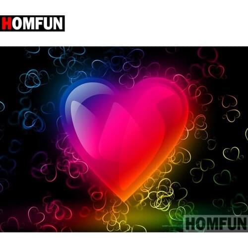 HOMFUN Full Square/Round Drill 5D DIY Diamond Painting "Color heart" 3D Diamond Embroidery Cross Stitch Home Decor A19437