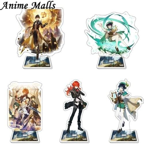 Anime Genshin Impact Zhongli Character Acrylic Figure Stand Model Plate Desk Decor Barbara Standing Sign Great Boy Girl Collect
