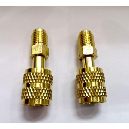 Car AC Cool R22 Adapter 5/16" SAE Female Quick Couplers To 1/4" SAE Male Flare 2pcs Adapters Female 5/16" SAE Male 1/4" SAE