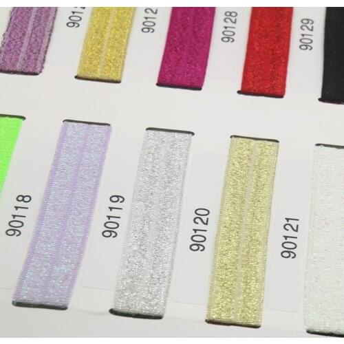DHK 36 colors options 50yards 5/8'' Shiny gold silver purl Fold Elastic FOE solid headband headwear band diy wholesale S589