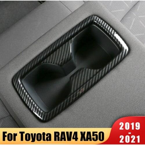 For Toyota RAV4 RAV 4 XA50 2019 2020 2021 ABS Car Interior Rear Seat Water Cup Holder Cover Trim Stickers Moulding Accessories