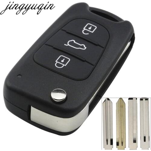 Jingyuqin 20 pcs/lot 3 Buttons Flip Remote Key Shell for Hyundai I30/IX35 Accent For Kia K2 K5 Sportage Replacement Case