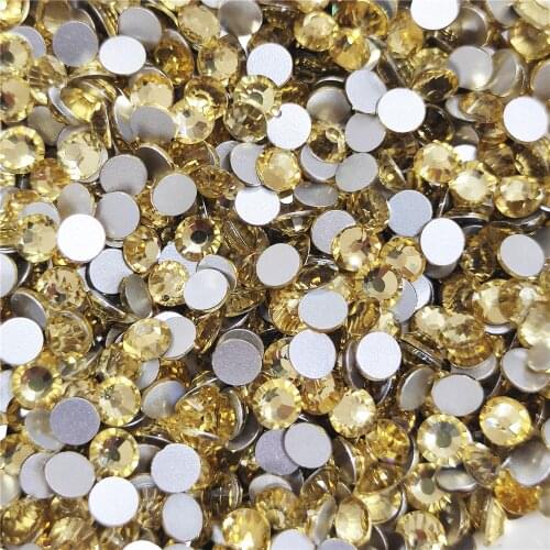 Jonquil All Size FlatBack Glass Crystal Non HotFix Strass nail glue Fabric Garment Rhinestone Nail Art decorations