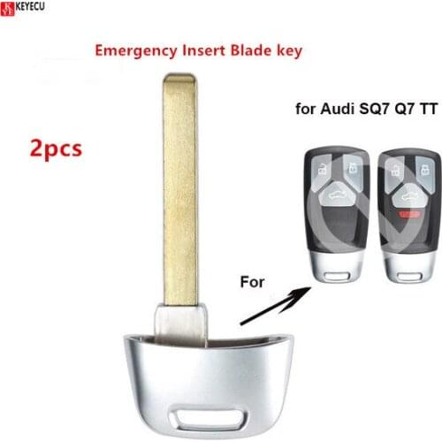 Keyecu New Smart Key Remote Emergency Insert Blade Blank Key for Audi A4 A5 Q7 SQ7 2017 2018/ TT 2016-2018 Smart Key 4M0 959 754