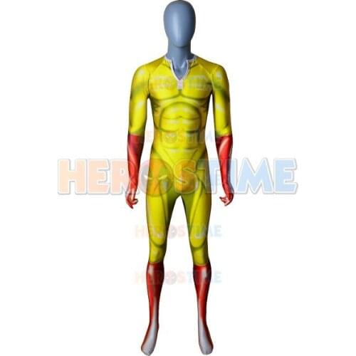 One Punch Man Dyesub Printing Cosplay Costume Spandex Zentai Bodysuit halloween costumes Jumpsuit