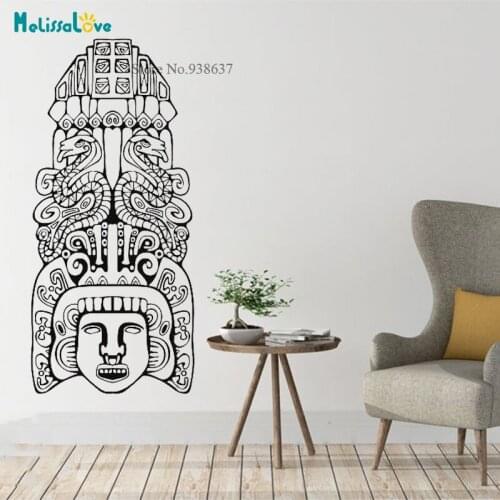 Large Size Sticker North American Aztec Totem Poles Museum Decor Mural Vinyl Wall Stickers Waterproof Removable BA955