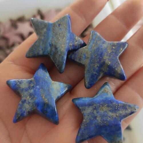 4pcs Crystal Five-pointed Star Lapis Lazuli Pentagram DIY Jewelry Design Pentagram Healing Divination Luck Gem Collecion T
