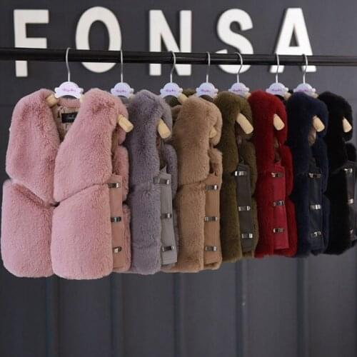 2018 NEW !! mommy and me faux fur vest / Solid colors 9 colors available / Winter waistcoat
