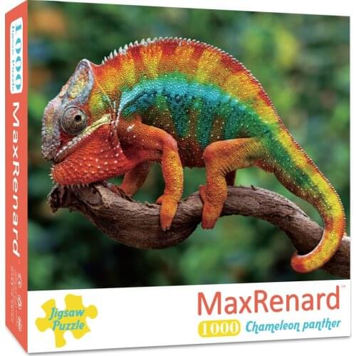 MaxRenard Puzzles 1000 Pieces for Adult Puzzle Jigsaw 48*69cm Assembling Chameleon Animal Photos Puzzles Toys for Adults Games