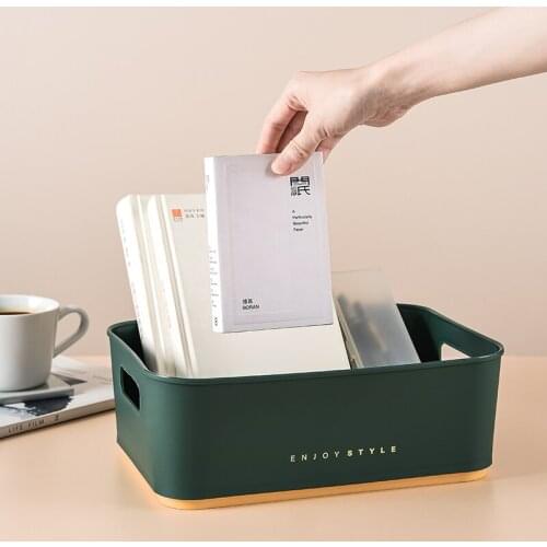 JSWORK Plastic Storage Box Baskets Make Up Closet Organizer Mask Case Glossy Office Bathroom Household Products Free Shipping