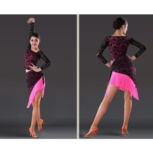 Latin Dance Dress Women Black Ballroom Tango Dance Skirt Girls tanzrock latein salsa vestiti da ballo robe de danse latine femme