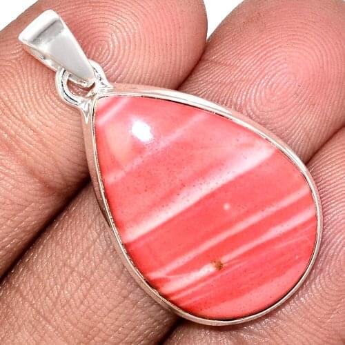 Genuine AUSTRALIAN PINK OPAL Pendant 925 Sterling Silver, Total Length : 40.5 mm, AP6939