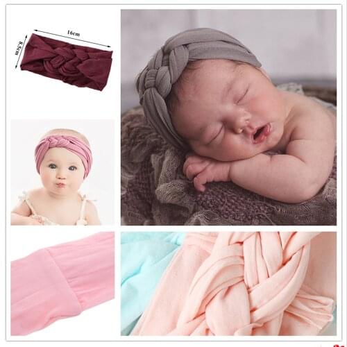 New Braided Nylon Headbands For Girls Children Twisted Top Cross Knot Headwraps Elastic Hair bands Turban Baby Hair Accessories