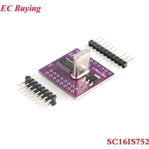 SC16IS752 Conversion Module I2C IIC/SPI Bus Interface to UART Module Dual Channel Serial Port Expansion Board