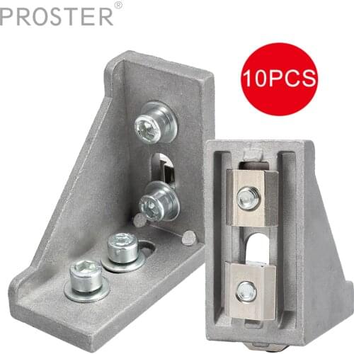 PROSTER 10Pcs Angle Bracket Fastening Material 3060 For Industrial Aluminum Strut Profiles Connection Technology Corner Fitting