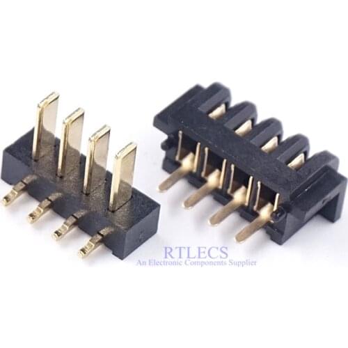 10 Pairs Pitch 2.5 mm 4 Positions Female Blade Receptacle 5.8 mm Male Header Battery Connector Right Angle Through Holes 7A /pin