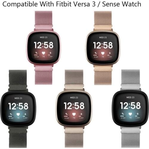 Loop Strap For Fitbit Versa 3 Band Stainless Steel Metal Replacement Bracelets For Fitbit Sense/Versa3 Wristband accessories