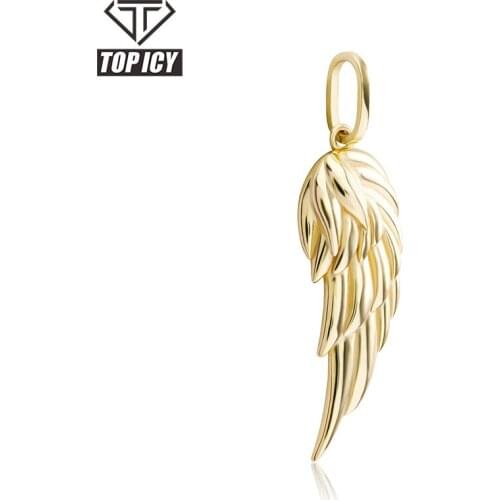 Hip pop sterling silver 925 jewellery feather necklace pendant cuban chain for men/women gold/sliver/rose jewelry